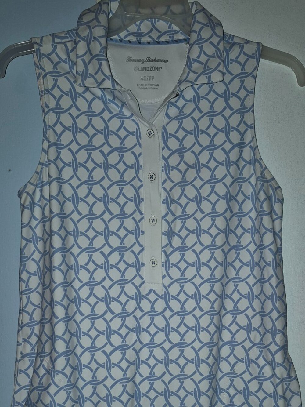 Tommy Bahama Medallion Bay A-Line Shift Dress Sleeveless Blue White Size XS NWT